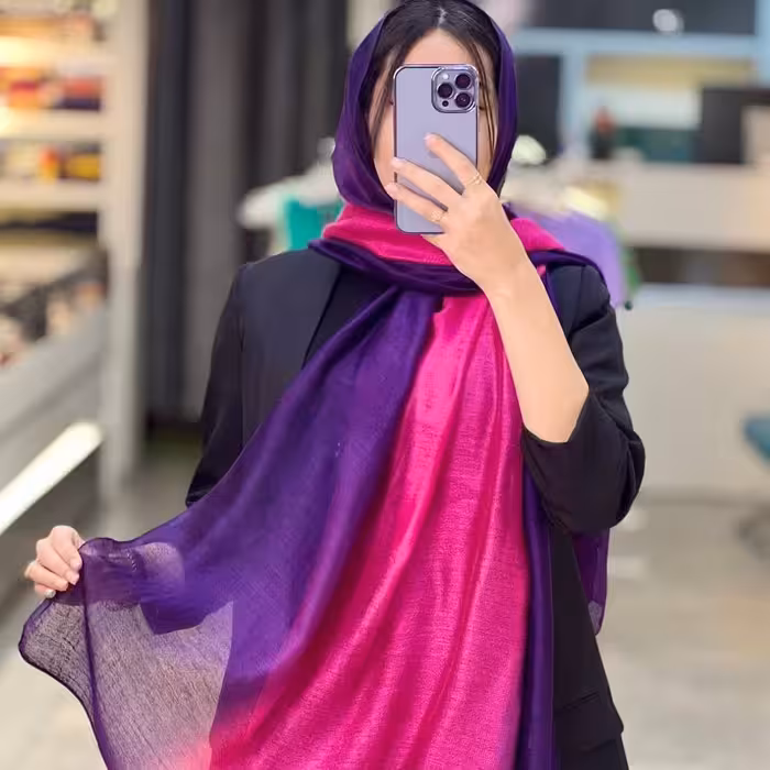 شال سرخابی مجلسی ویسکوز طیفی اورجینال وارداتی