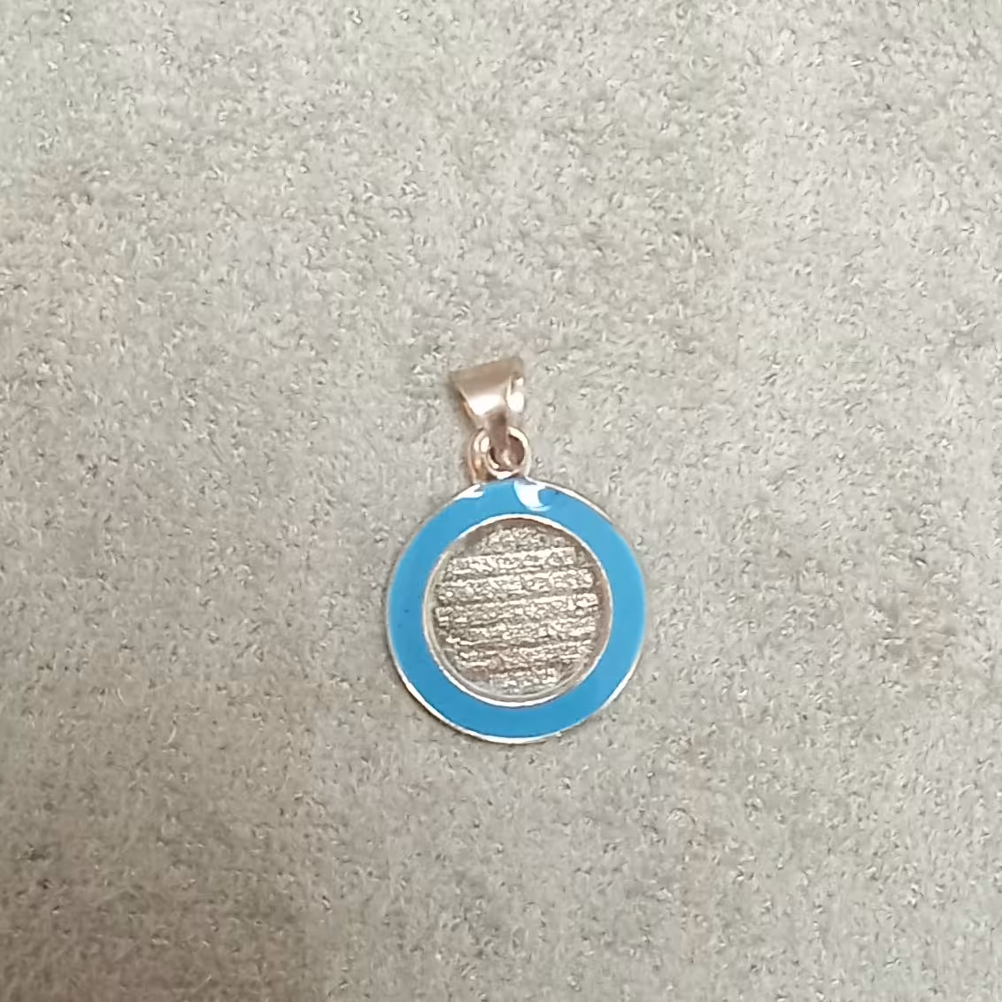 مدال نقره  آیه الکرسی دور آبی با عیار 925 با آبکاری طلا سفید با ارائه فاکتور رسمی