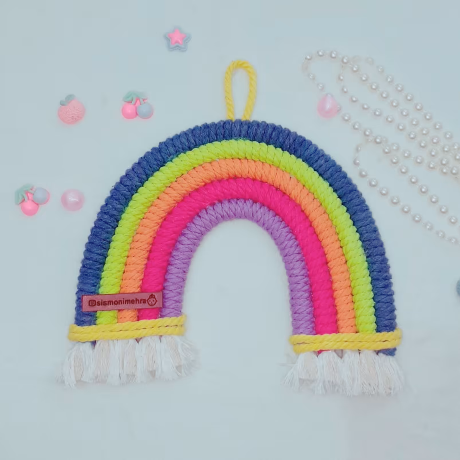 آویز رنگین کمان مکرومه 