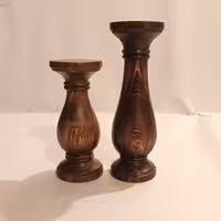 شمعدان چوبی  ست دوتایی  جنس چوب روسی