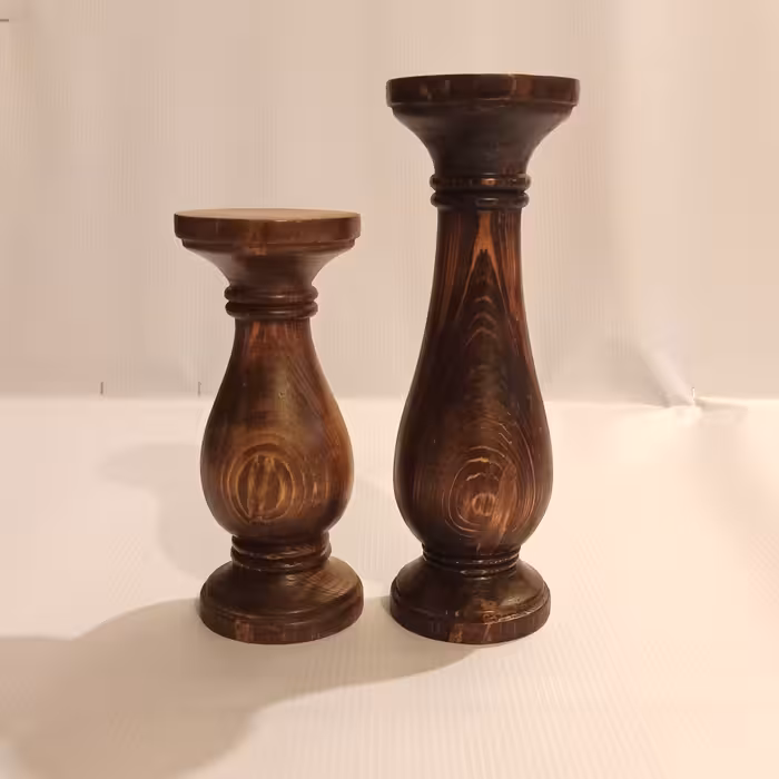 شمعدان چوبی  ست دوتایی  جنس چوب روسی