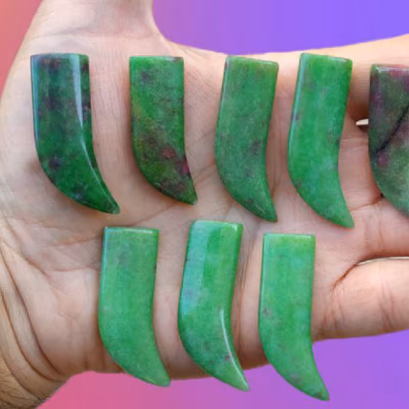 نگین سنگی تراش عاج فیل طرح زئوسیت مناسب گردنی