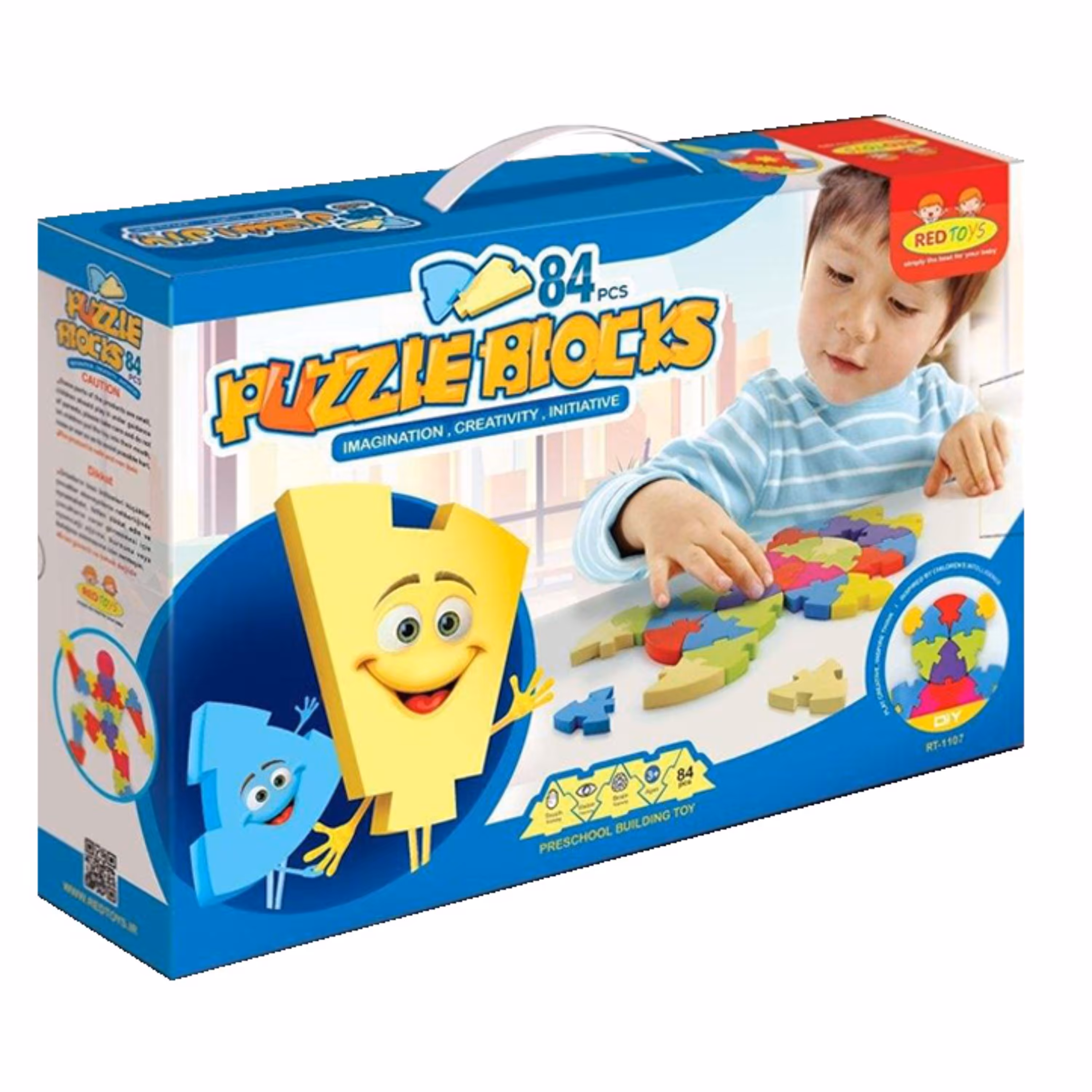 پازل اشکال 84 تایی آبی