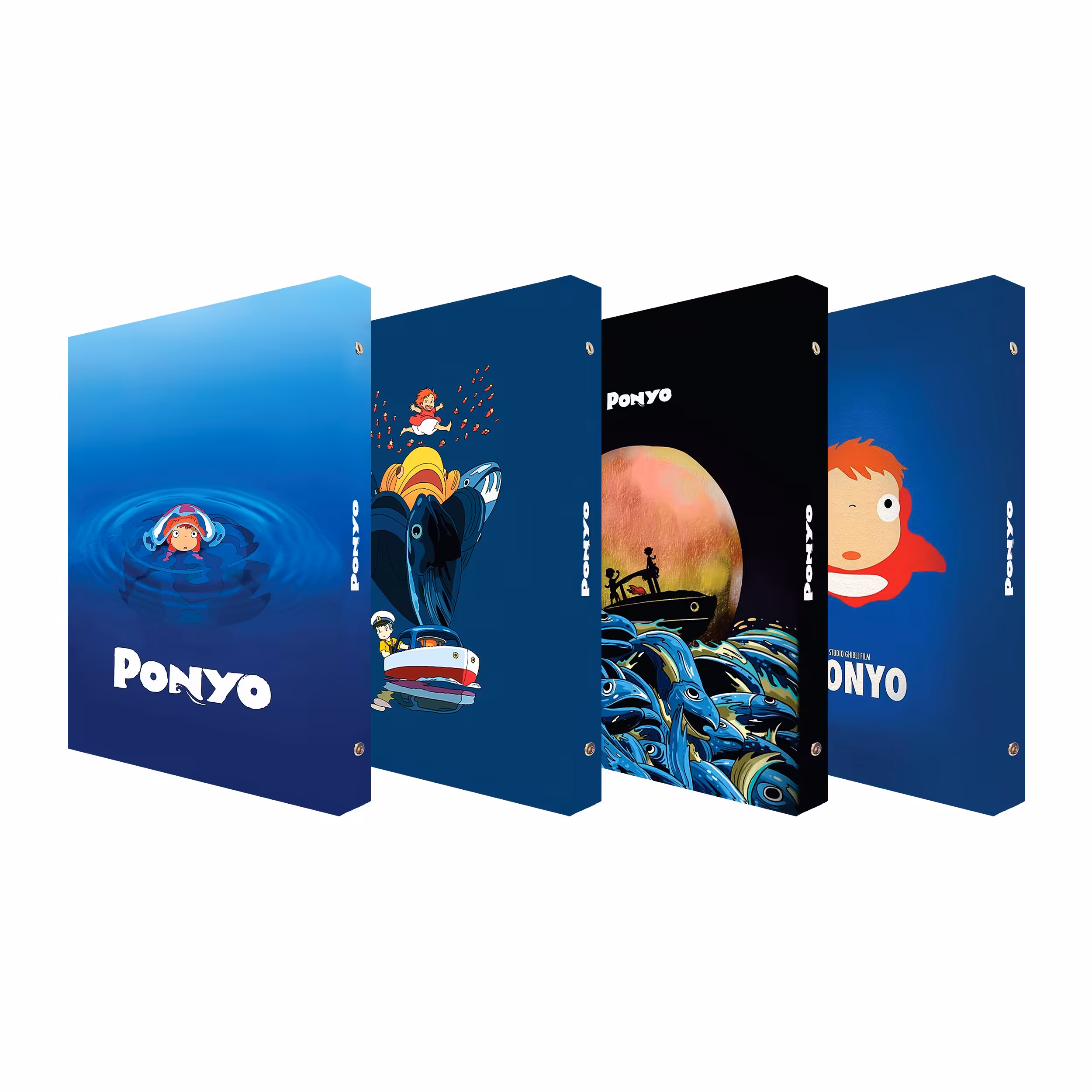 دفتر کلاسوری 100 برگ پدیده نقش مدل انیمه طرح Ponyo1 بسته 4 عددی