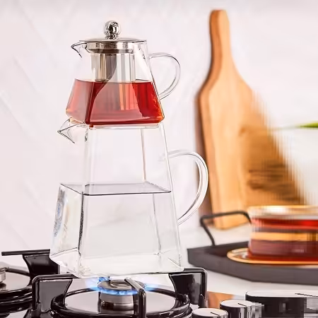 کتری قوری پیرکس روی هم KRD HOME 2877