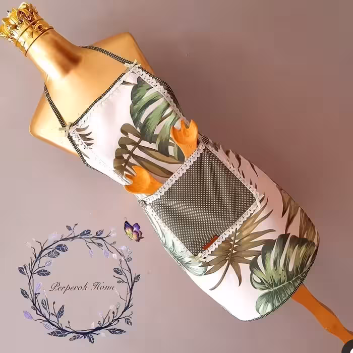 پیشبند ساده طرح هاوایی جیب دار