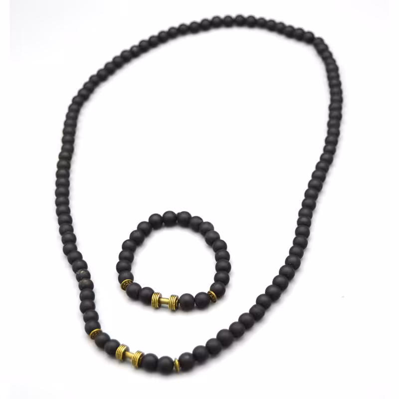 ست دستبند و گردنبند مدل دمبل کد 22597