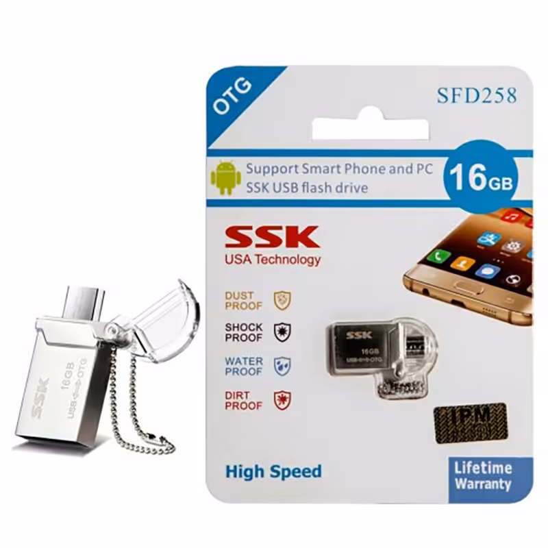 فلش مموری SSK USB 2.0 مدل SFD258 ظرفیت 16 گیگابایت