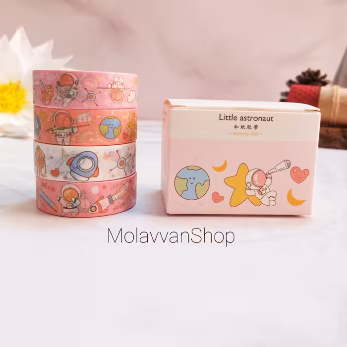 چسب واشی فانتزی طرح فضانورد کوچولو پک 4 عددی