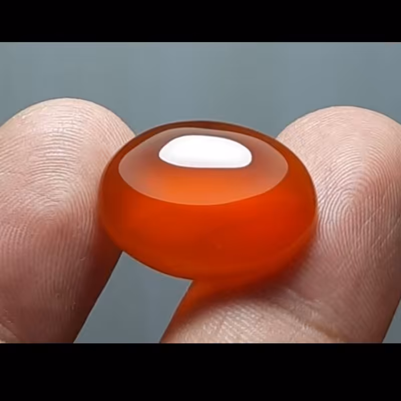 نگین عقیق پرتقالی تراش تخت معدنی خراسان