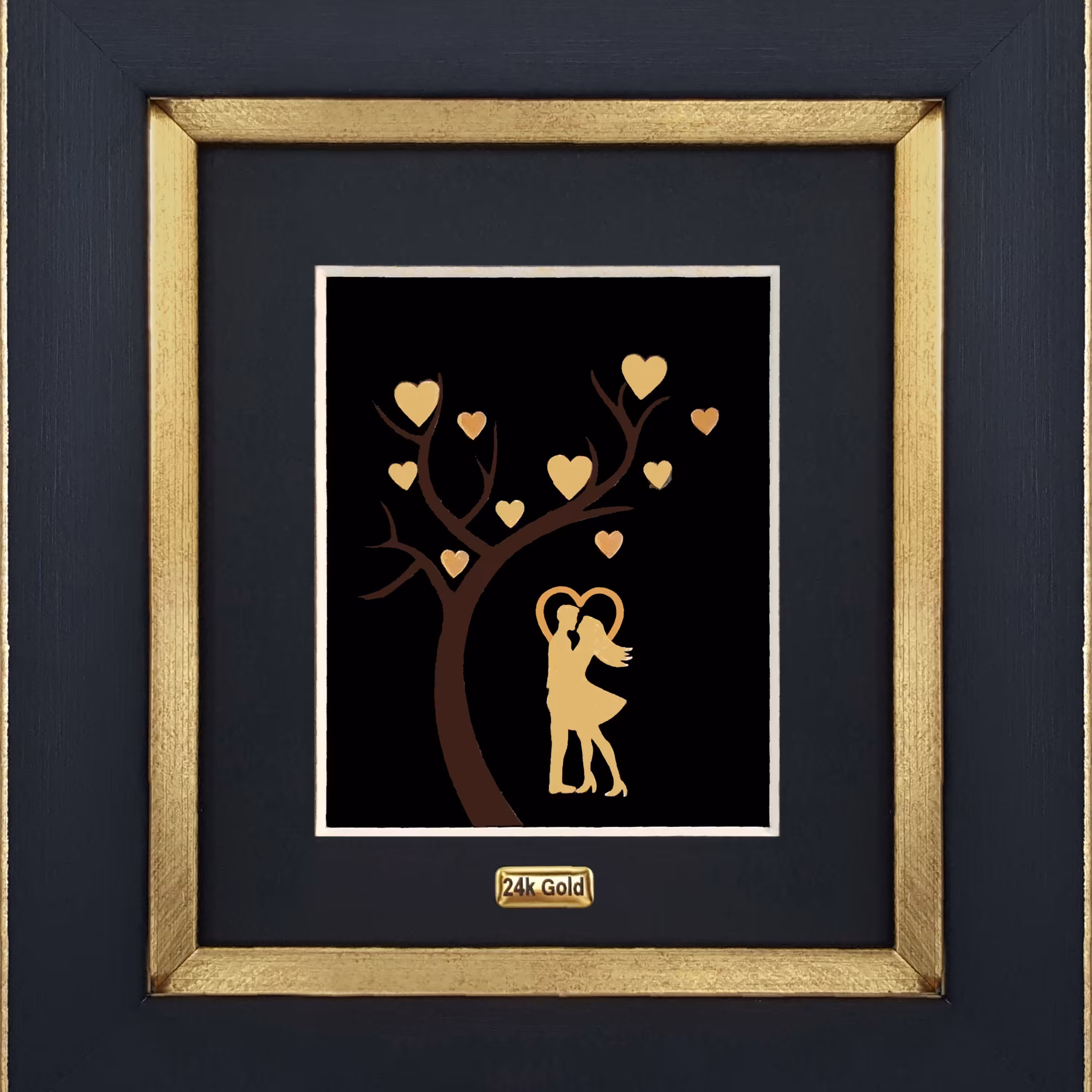 تابلو درخت عشق با ورقه 24عیار طلا