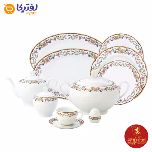 سرویس چینی زرین ایتالیا اف گلستان 12 نفره 102 پارچه