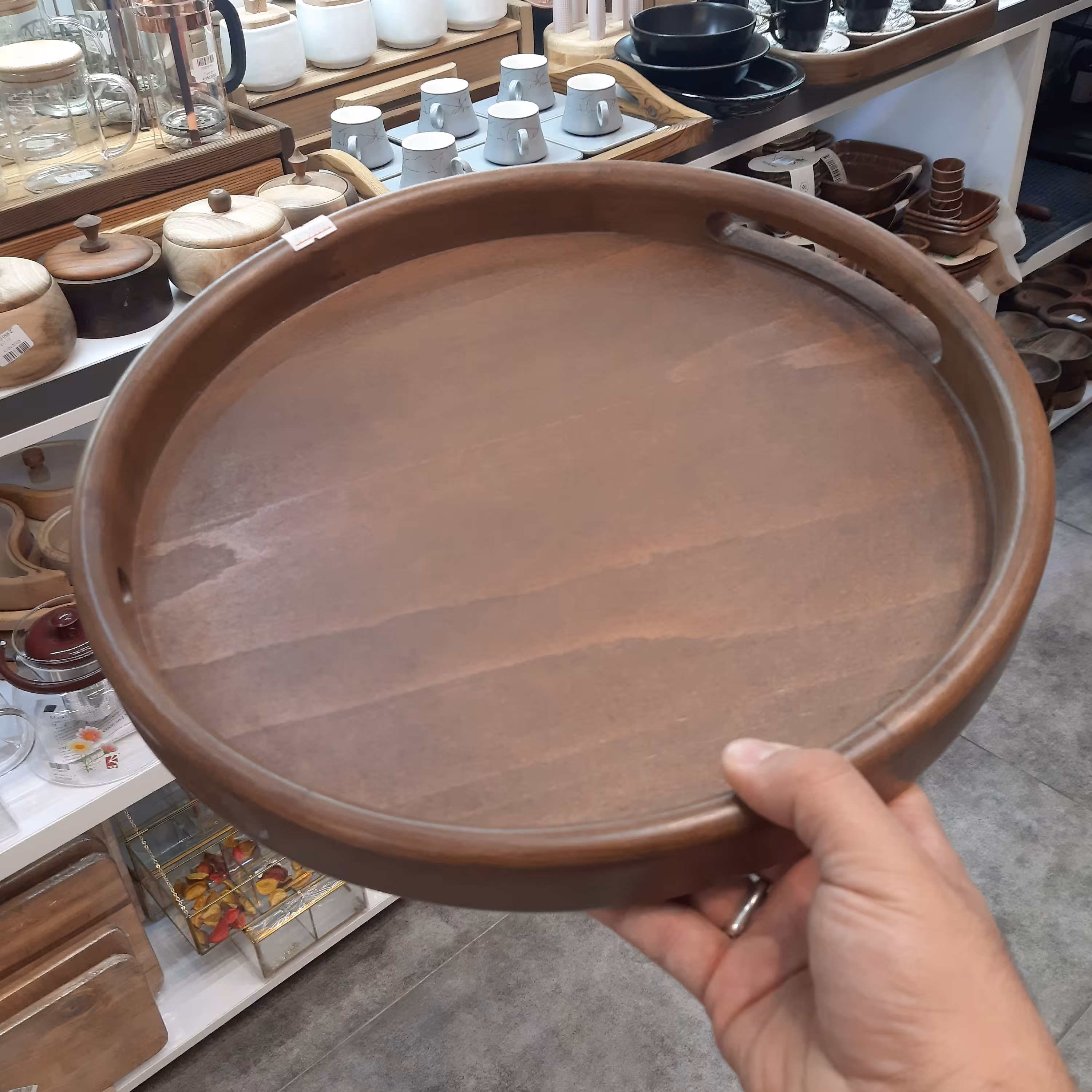 سینی تمام چوب گرد بزرگ قطر 35