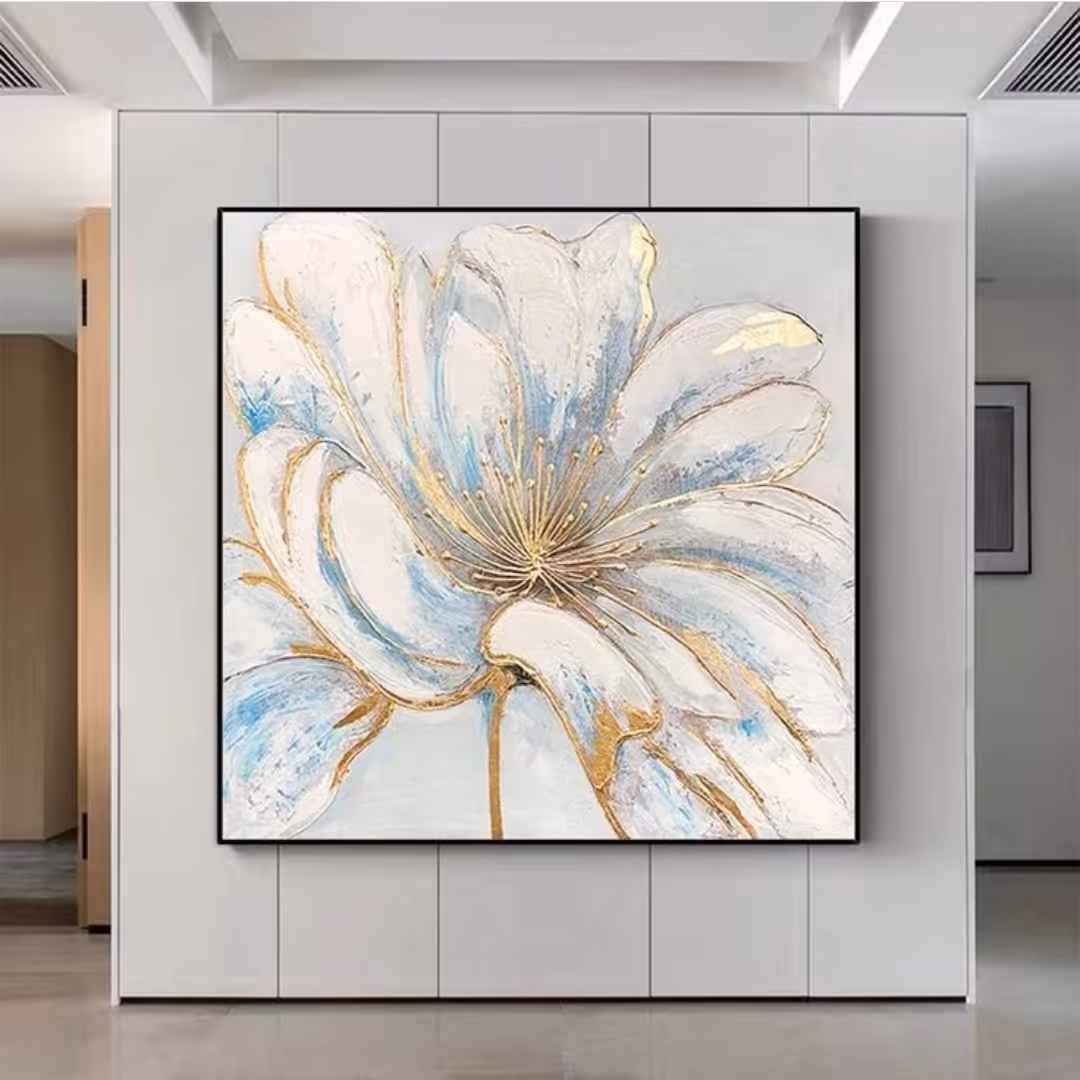 تابلو نقاشی مدل گل برجسته