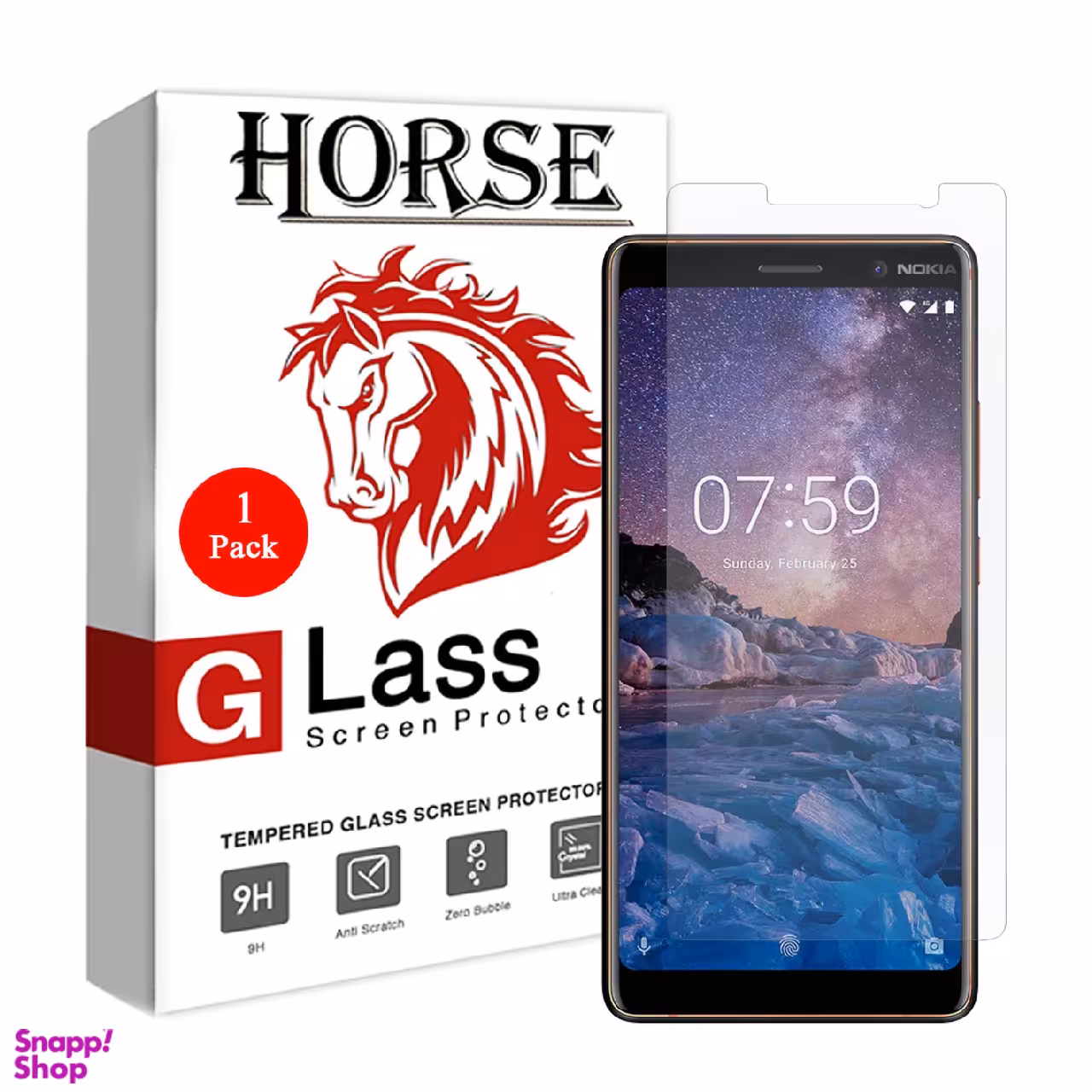گلس ساده هورس (Horse) مدل nokia 7 Plus