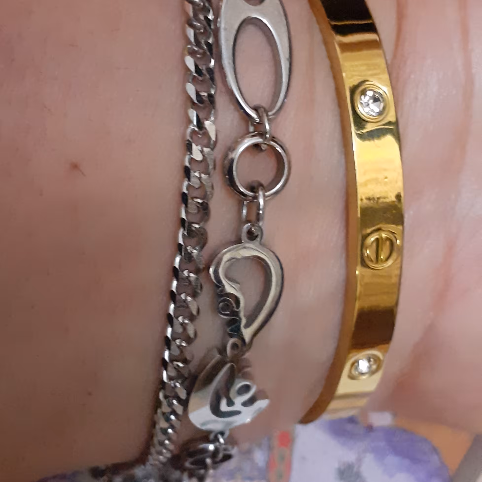 دستبند دو ردیفه تمام استیل با پلاک  بینهایت کد7643