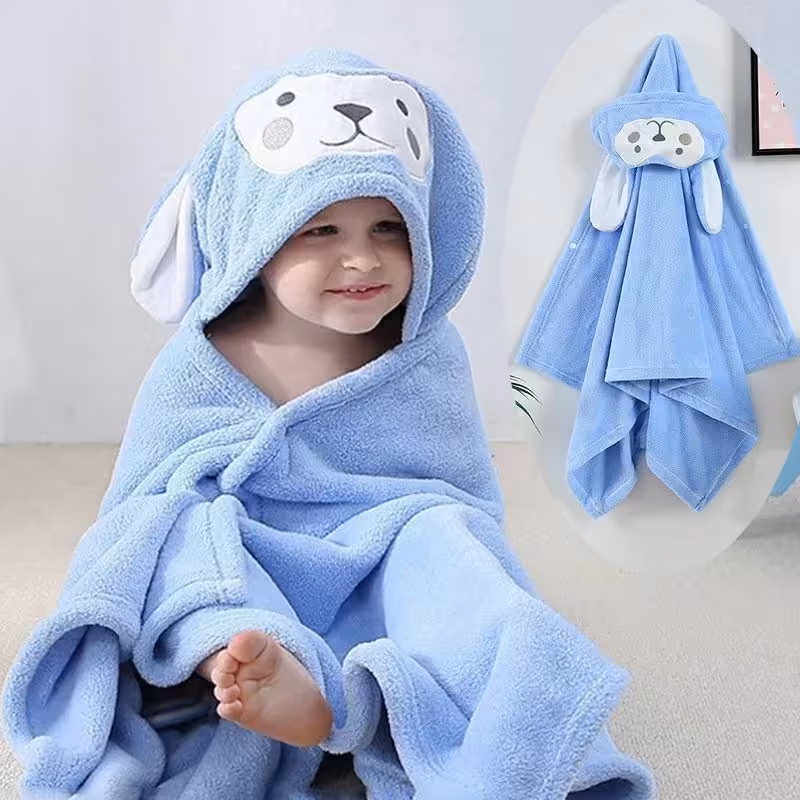 حوله تن پوش شنلی کودک نانو میکروفایبر 