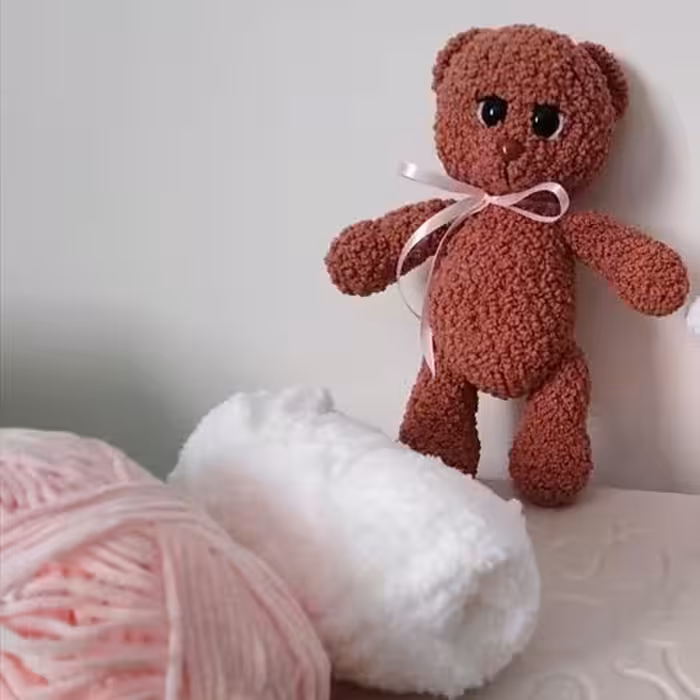 عروسک بافتنی حوله ای خرسی 