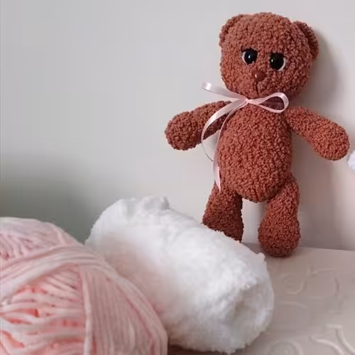 عروسک بافتنی حوله ای خرسی