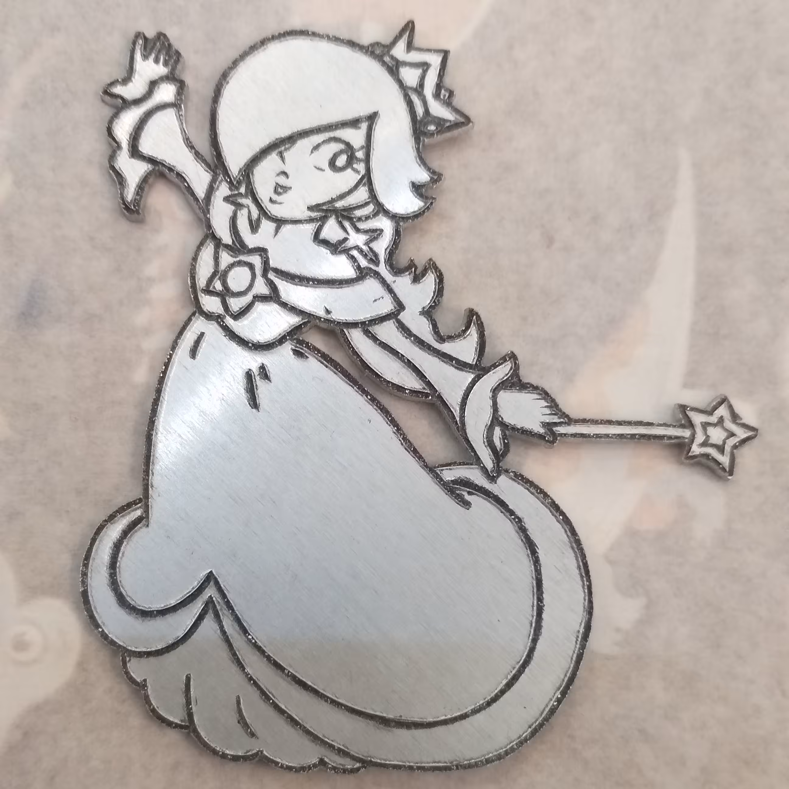 پلاک سوپر ماریو Super Mario ( نماد بازی قارچ خور ) 8  روزلینا  Rosalina   آلومینیومی