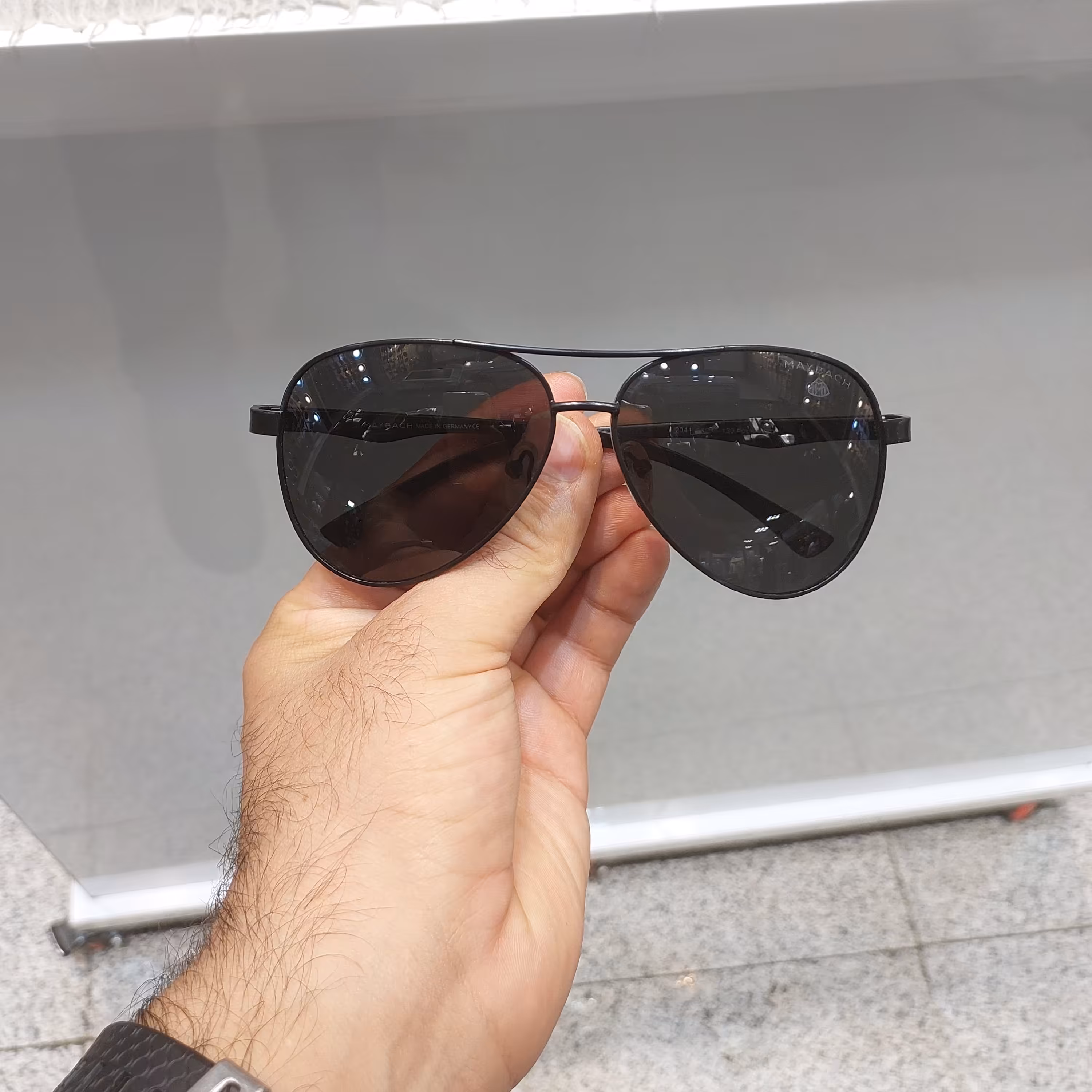 عینک آفتابی مردانه مدل خلبانی مارک میباخ عدسی یووی یووی 400 و پلاریزه و آنتی رفلکس 