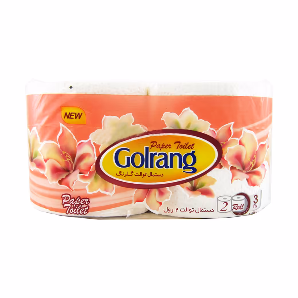 دستمال کاغذی توالت گلرنگ سه لایه مدل 2 رول