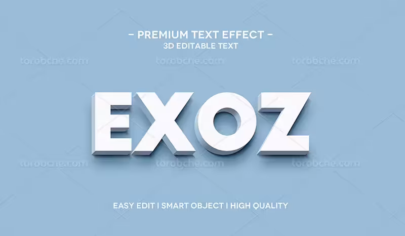 موکاپ PSD افکت متن سفید | گرافیک با طعم تربچه