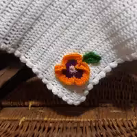 دستمال دست بافت آشپزخانه  مدل گل بنفشه و گل رز 