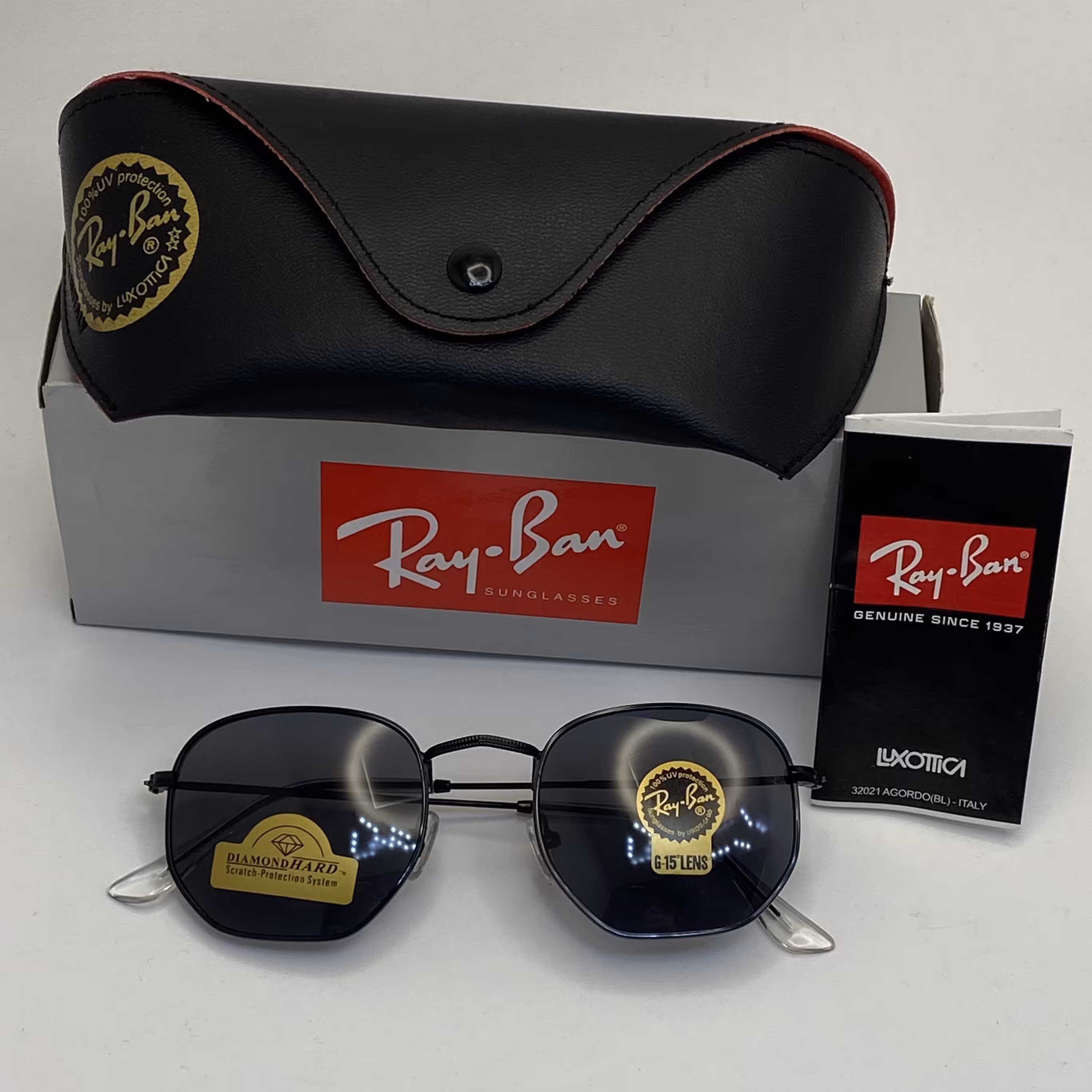 عینک ریبن  reyban مشکی با پک کامل اورجینال 