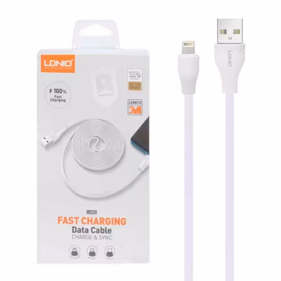کابل شارژ 3 متری آیفون الدینیو مدل LS553