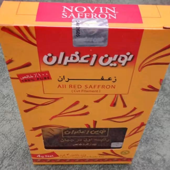 نوین زعفران صادراتی سرگل خالص استاندارد بالاتر از استاندارد جهانی رتبه یک در کل کشور عطروبو خیلی عالی سرگل خالص  چندایزو