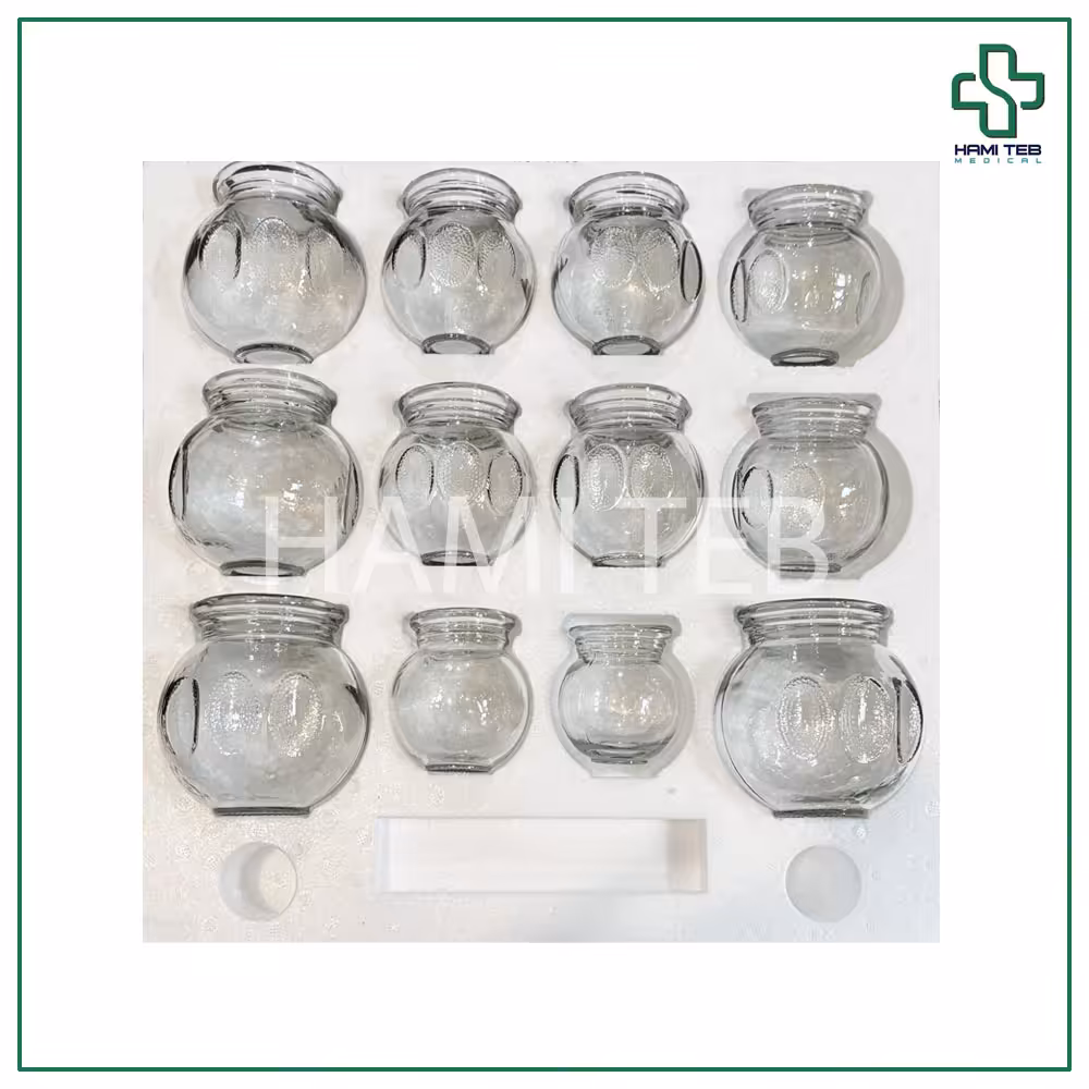 لیوان بادکش شیشه ای ست 12 عددی (کل بدن)
