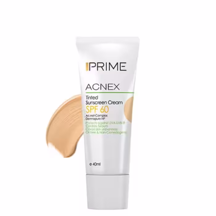 کرم ضد آفتاب رنگی پریم مدل Acnex Tinted SPF 60 حجم 40 میلی لیتر