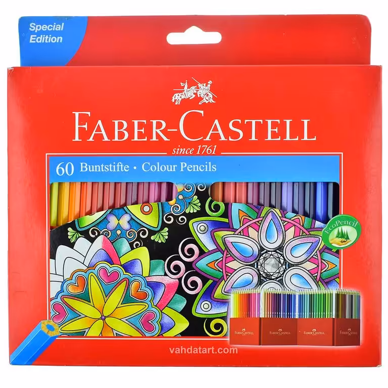 مداد رنگی 60 رنگ فابر کاستل جعبه مقوایی مدل کلاسیک Faber-Castell