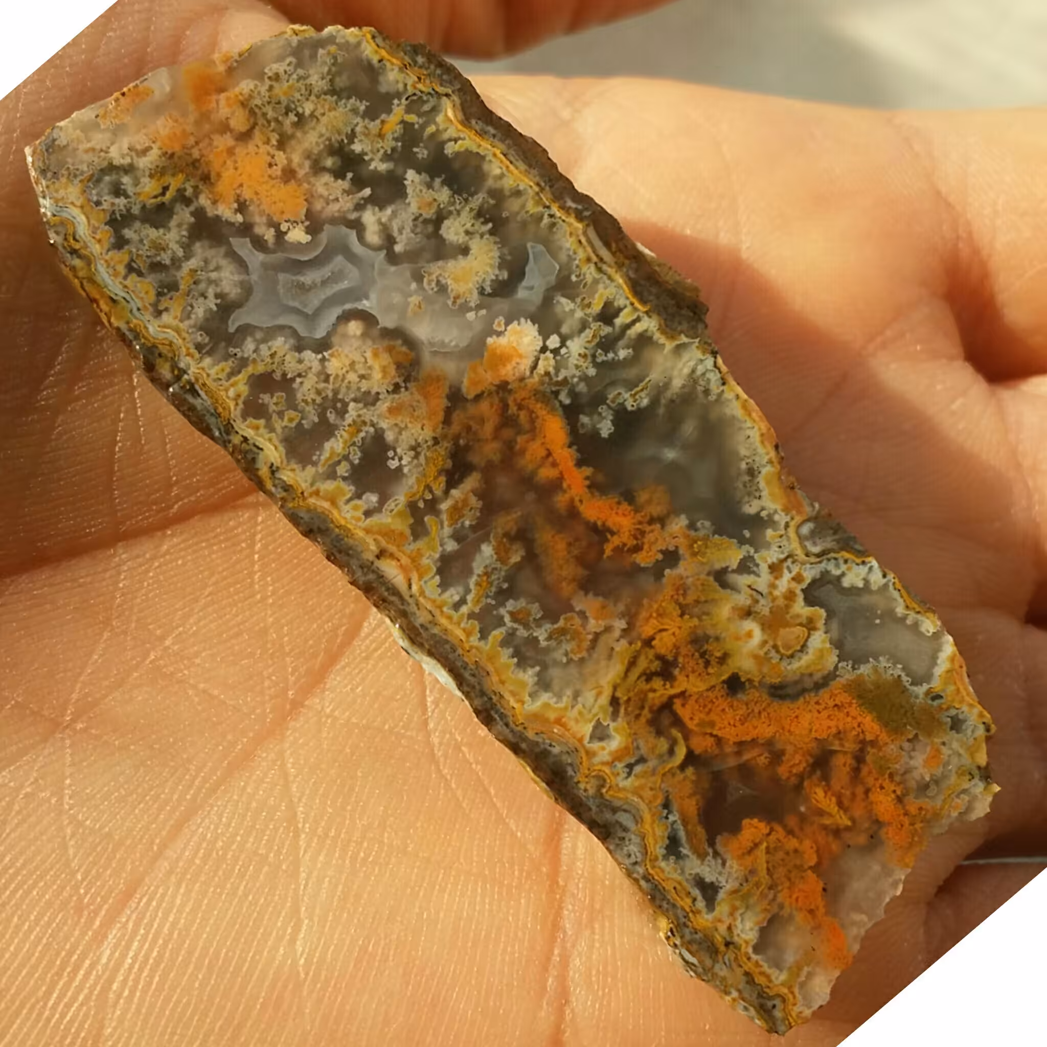 اسلایس سنگ راف عقیق سلیمانی شجر و منظره محشررر دیدنیی کاملا طبیعی