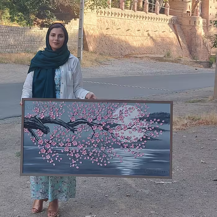 تابلو تمام برجسته شکوفه با رنگ دلخواهتون 