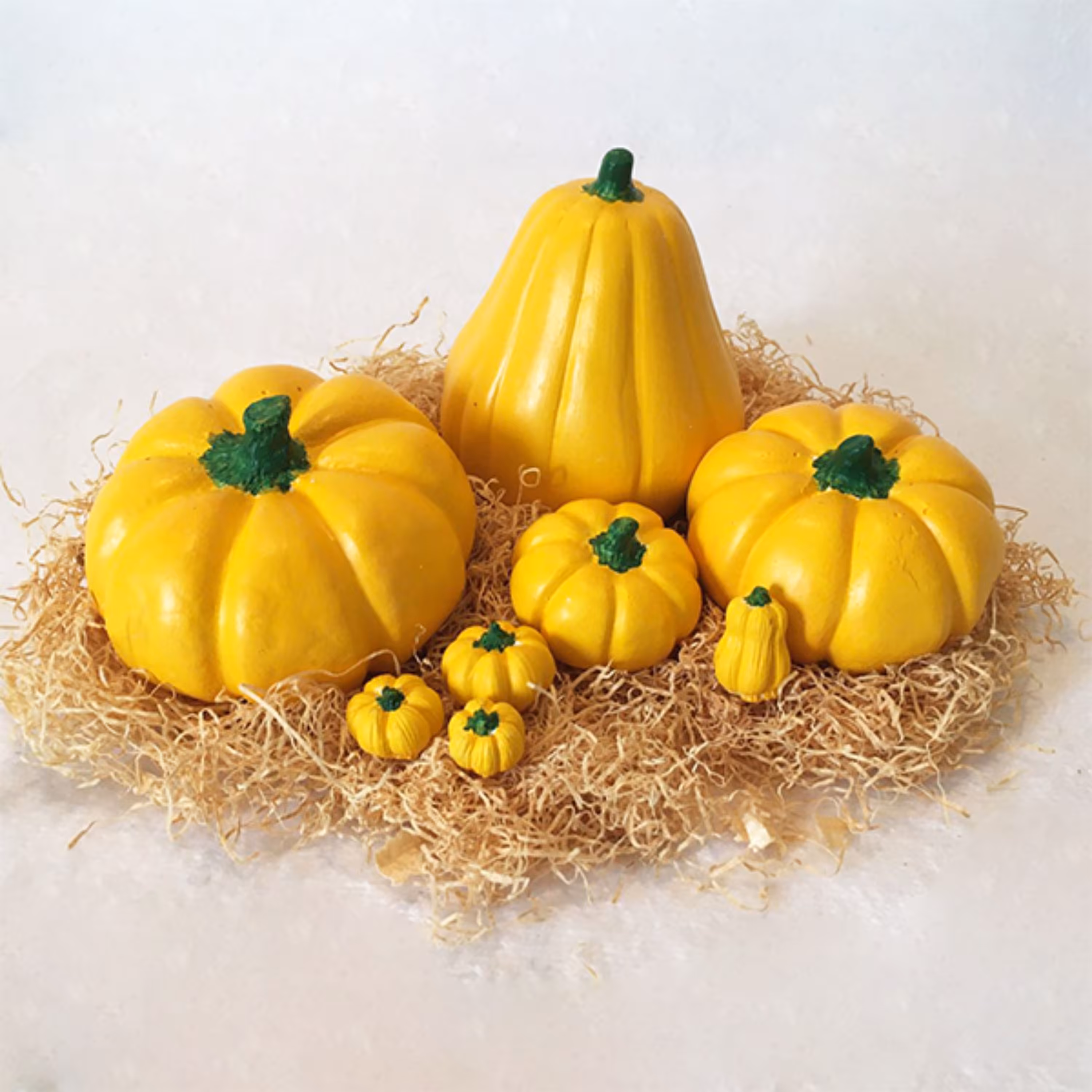 کدو تنبل در 8 سایز رنگ زرد جنس پودر سنگ 