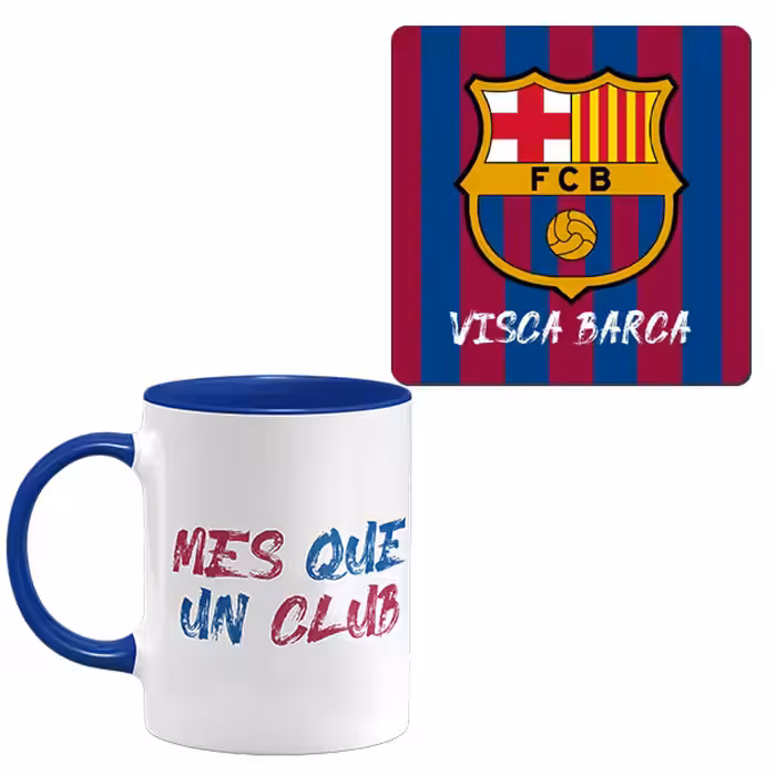 ماگ مدل بارسلونا همراه با زیرلیوانی