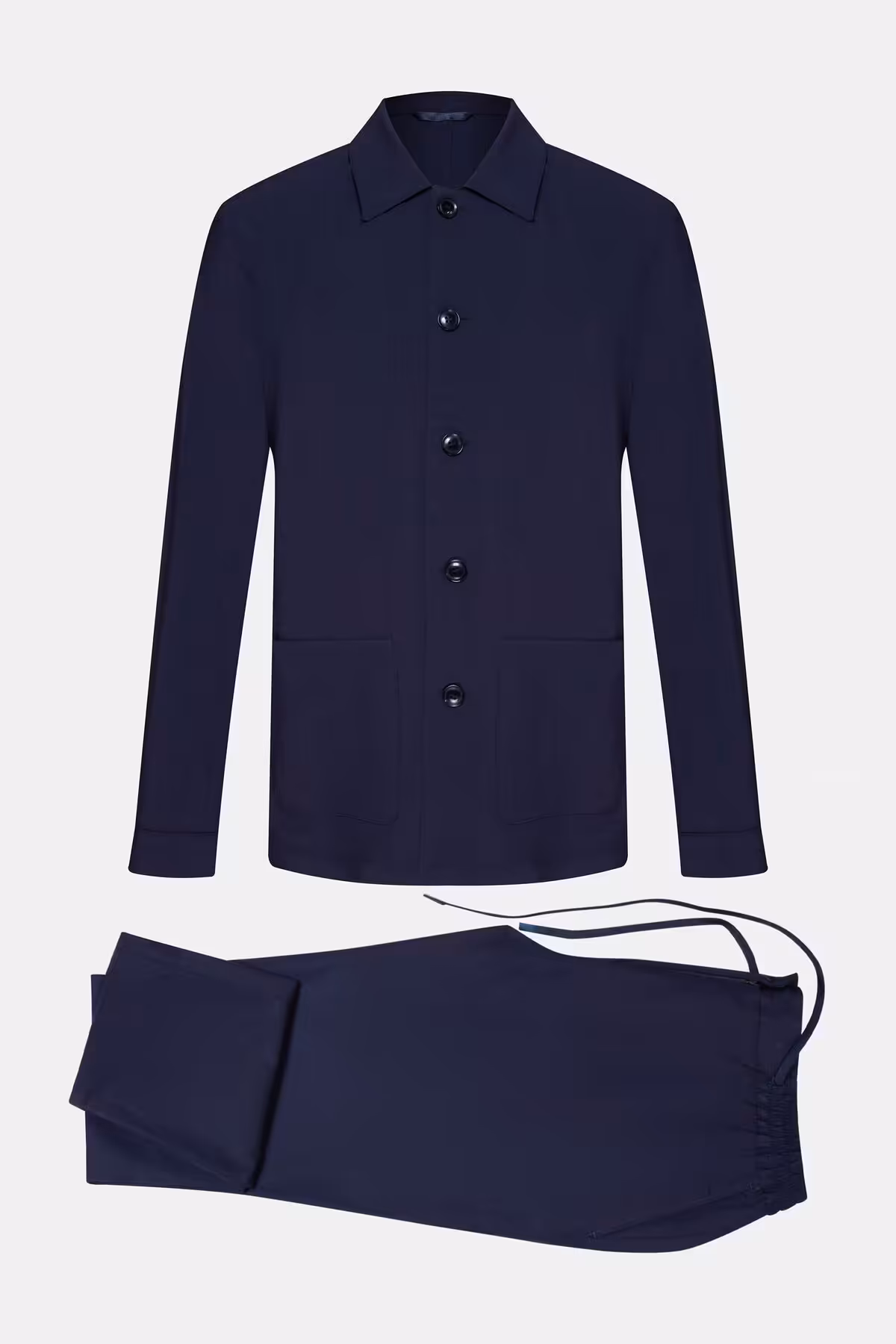 کت وشلوار آبی مردانه و شلوار دکمه سیاه W Collection