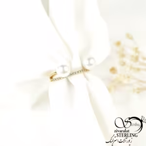 انگشتر مرواریدی طرح فانتزی کد 8263