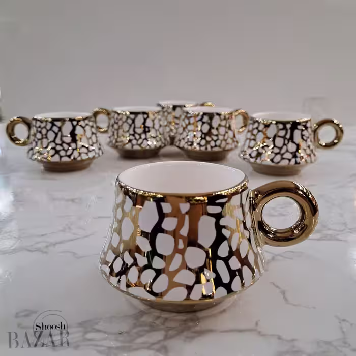 فنجان قهوه طرح سنگ نسترن