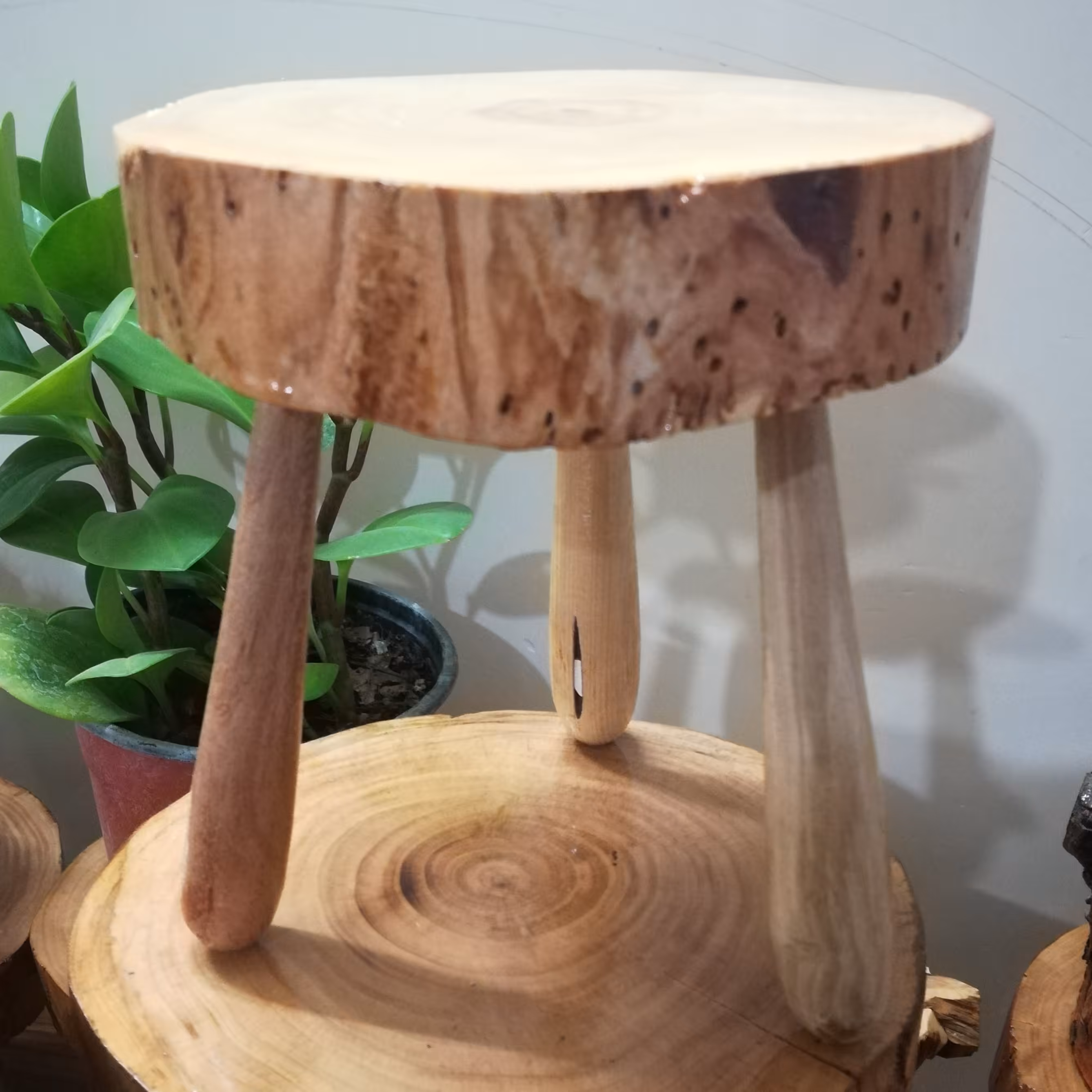 پایه گلدان چوبی رو میزی سایز متوسط