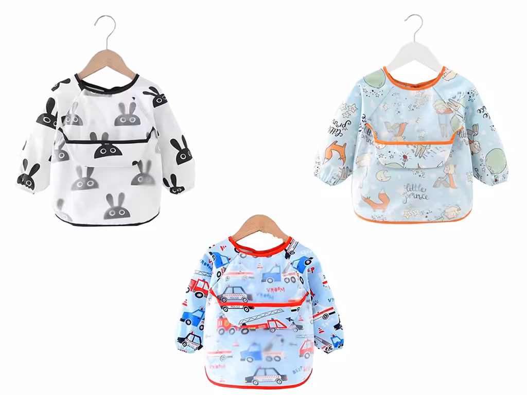 پیشبند آستین دار و طرح دار کودک