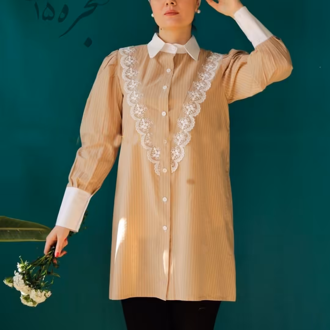 شومیز گیپور دار آفتابگردون 1