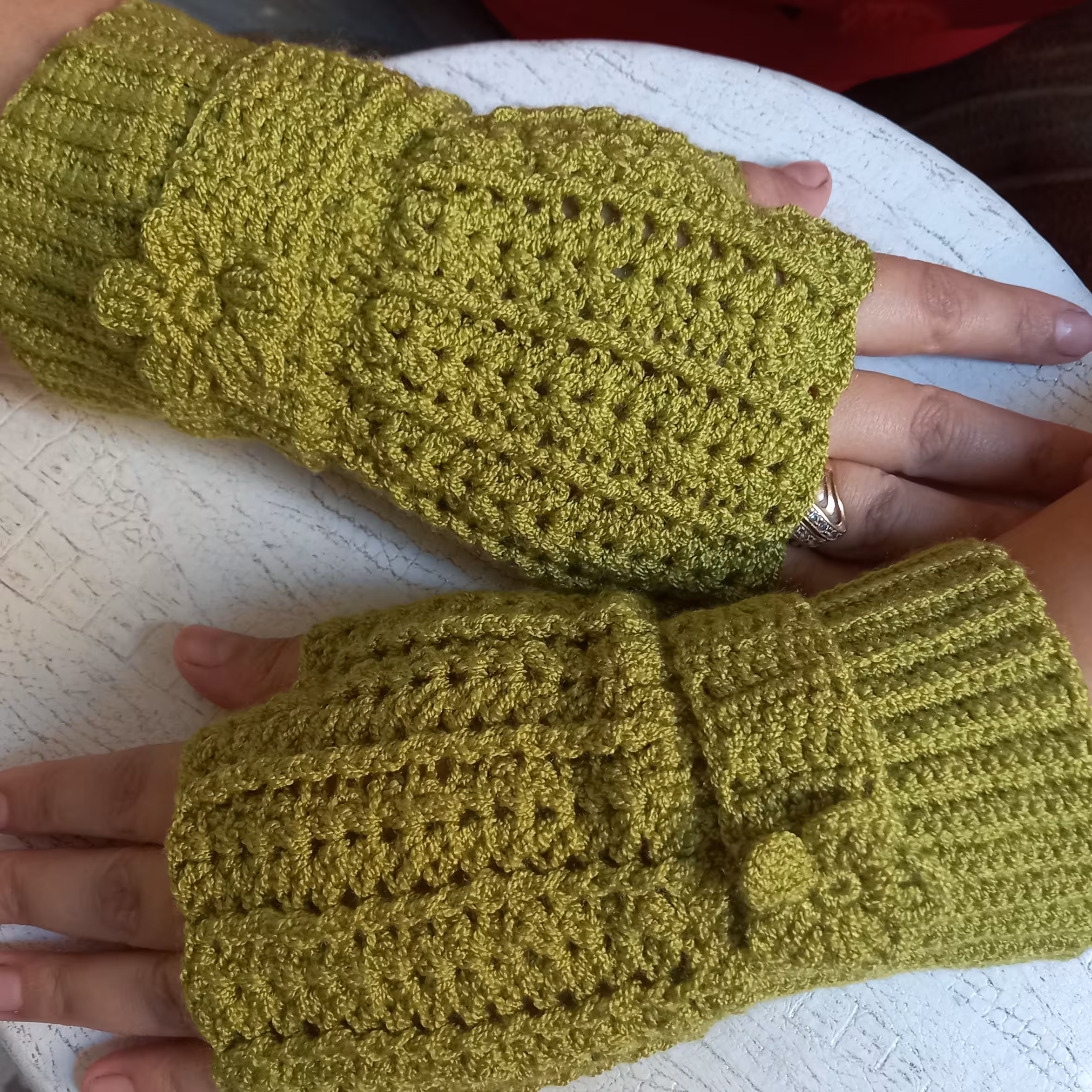 دستکش بافت قلاب بافی 