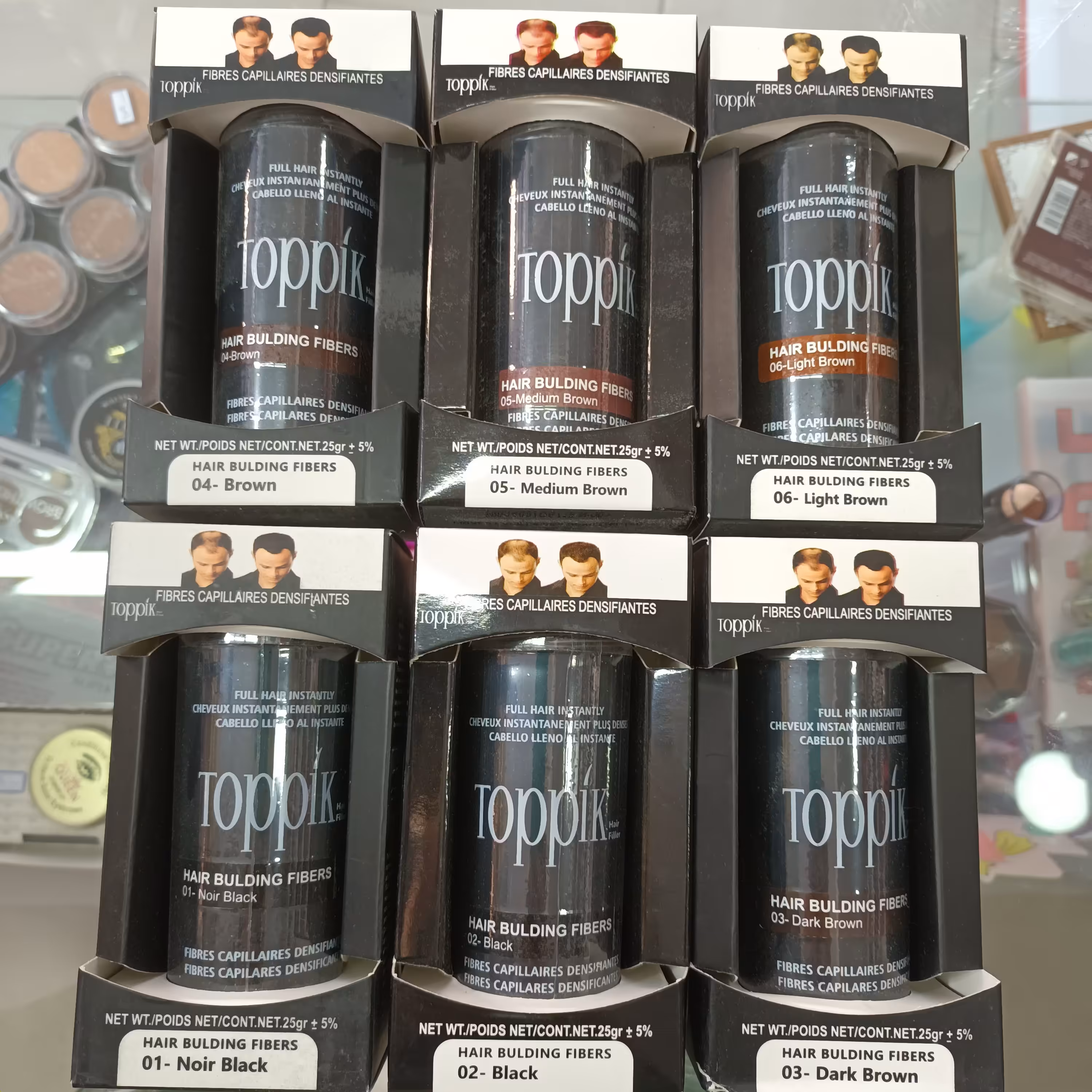 پودر  پر پشت کننده مو  تاپیک هیر فیلر  Toppik Hair Filler رنگ 01  بلک نویر