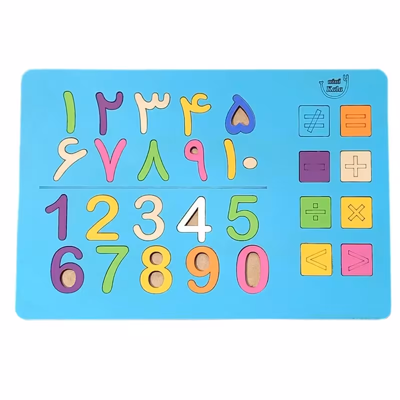 پازل چوبی آموزشی اعداد فارسی و لاتین رنگ بندی دار هپی نی نی کالا