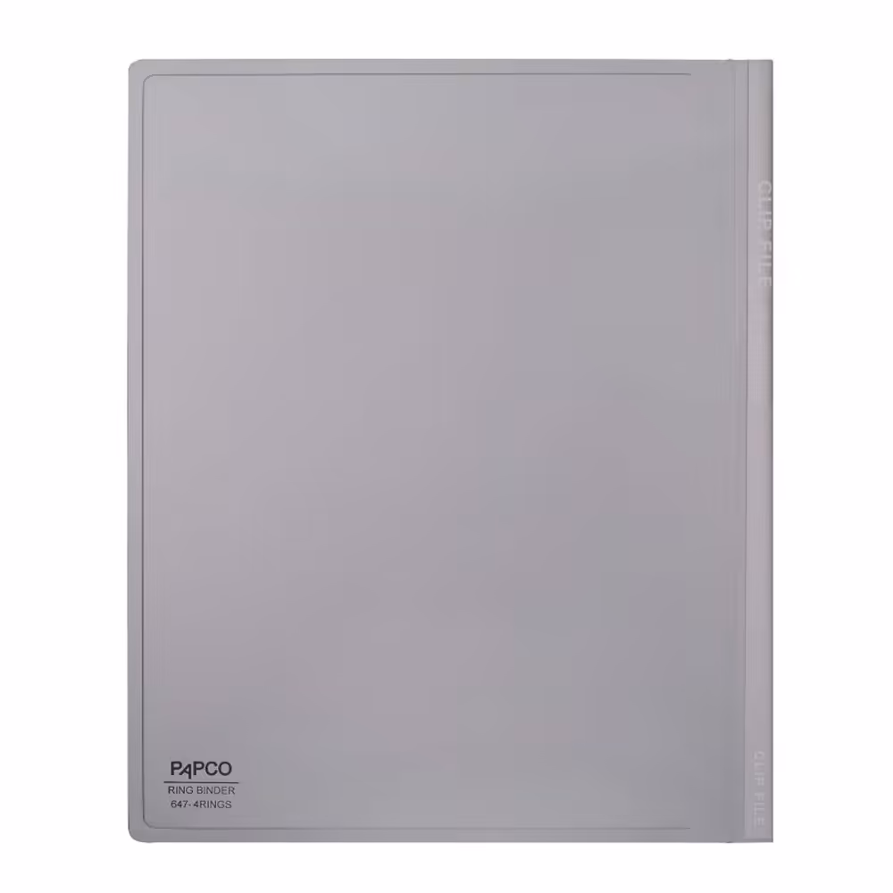 کلاسور 4 حلقه پاپکو مدل مات کد 647-4RING رنگ سیلور