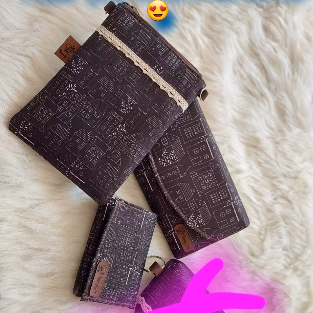 ست سه تکه ی فانتزی، شیک و خاص؛ مناسب ترین هدیه روز معلم(طرح خانه)