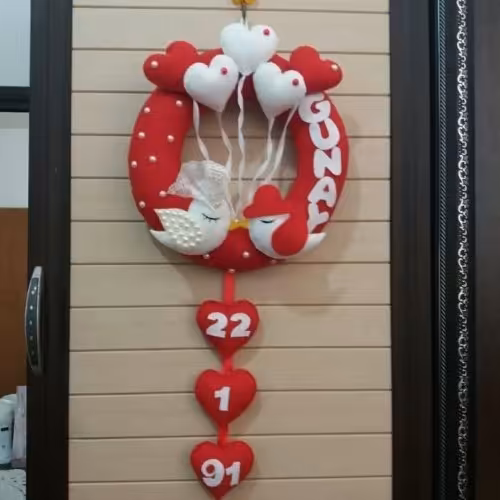 حلقه عاشقانه نمدی برای عروس خانوما